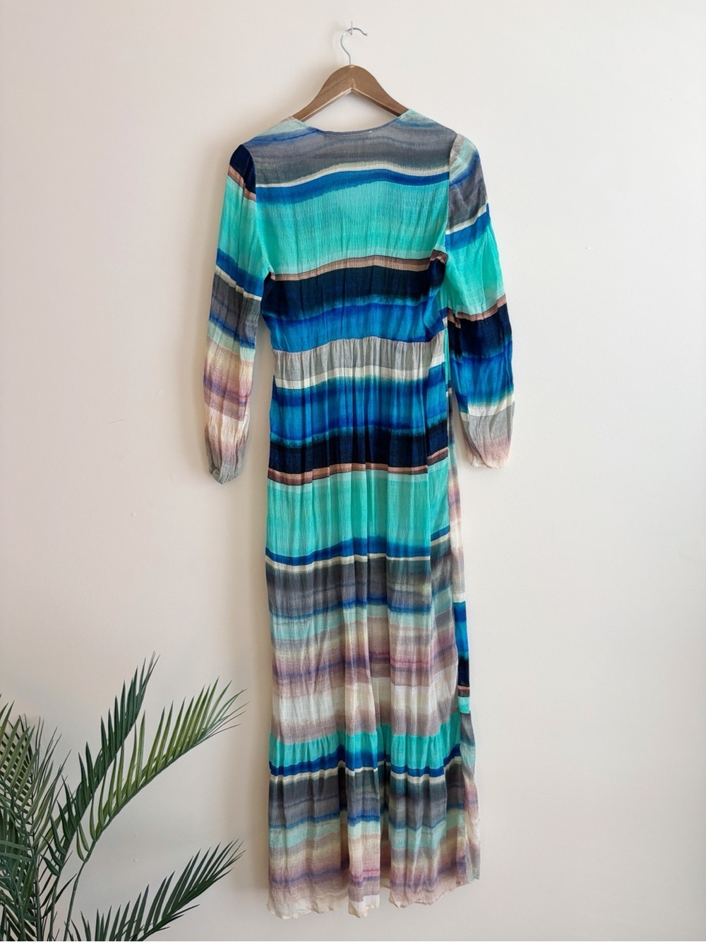 Marie Oliver Luciana Sante Fe Stripe Silk Gauze Maxi Dress Small Resortwear - Picture 5 of 8